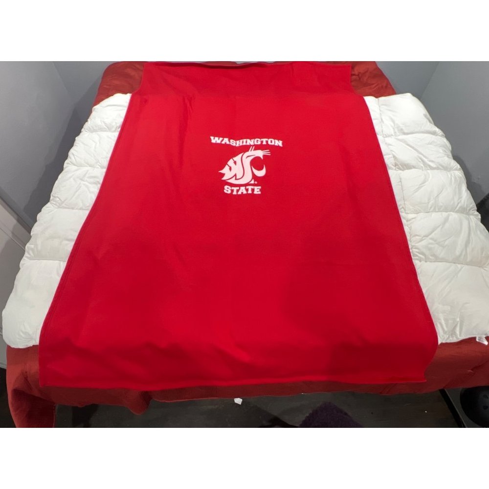 WA State University WSU Cougars Sweatshirt Blanket, Logo Brands 84” x 54”